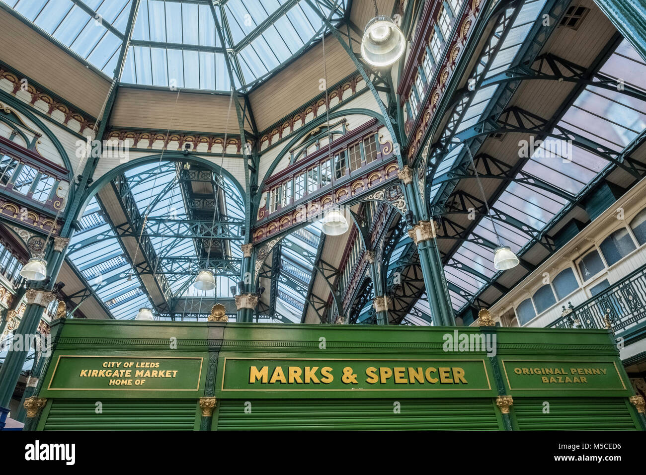 Site of Marks and Spencer Penny Bazaar in Kirkgate Market, Leeds. Stock Photo