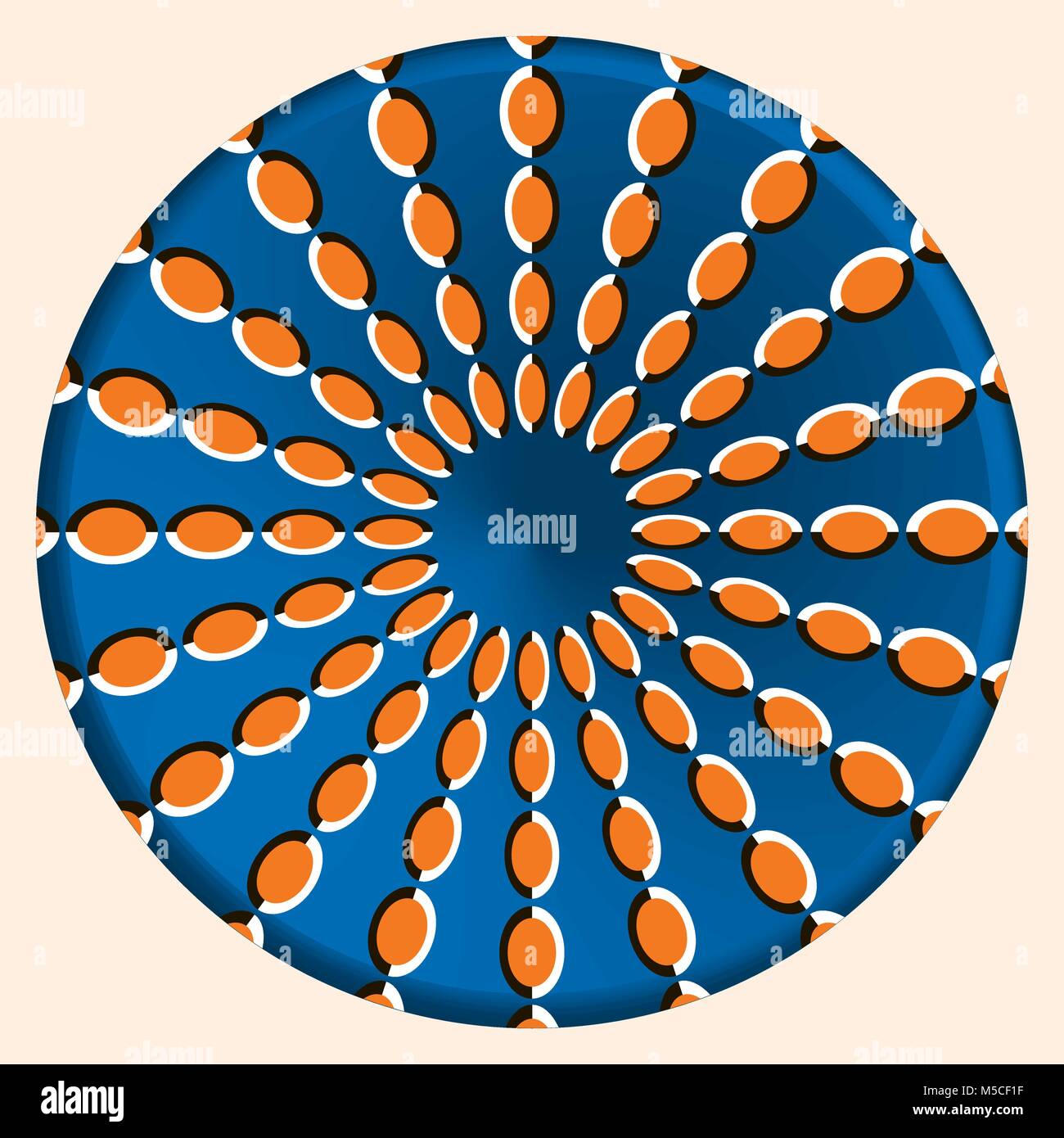 Abstract trendy round optical illusion, motion simulation, creative vector illustration Stock Vector