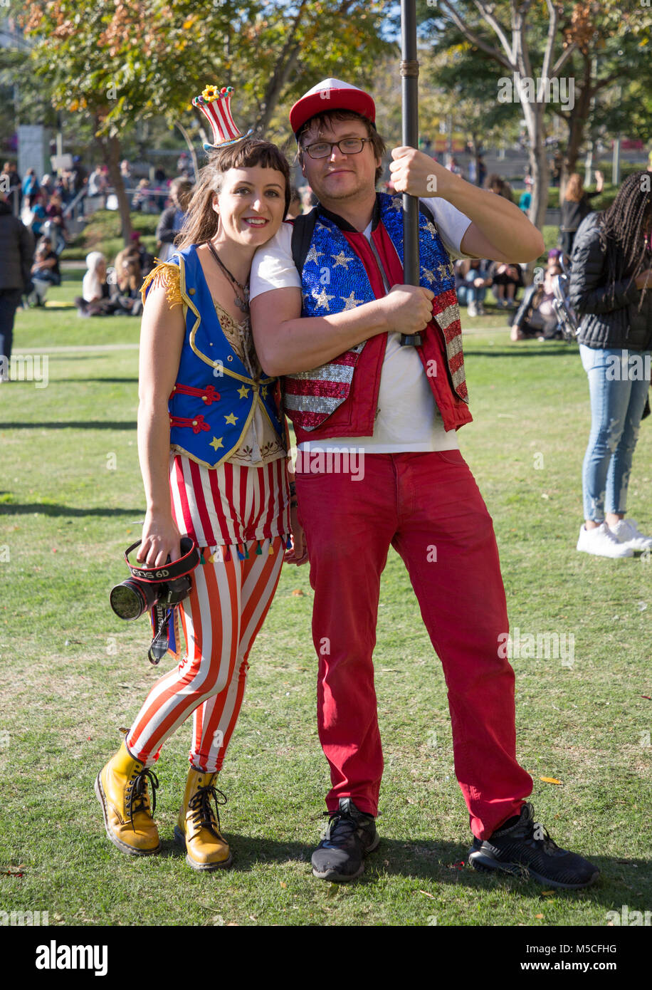 Los Angeles Women's March Featuring: Amanda Senior, Drew Rosas Where: Los Angeles, California, United States When: 20 Jan 2018 Credit: Sheri Determan/WENN.com Stock Photo