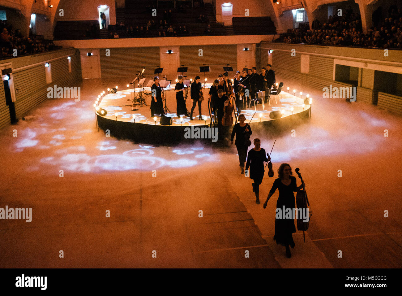 Denmark, Copenhagen - February 20, 2018. The Danish Chamber Orchestra performs a live concert at Idrætshuset during the Danish music festival Frost Festival 2018 in Copenhagen. (Photo credit: Gonzales Photo - Malthe Ivarsson). Stock Photo