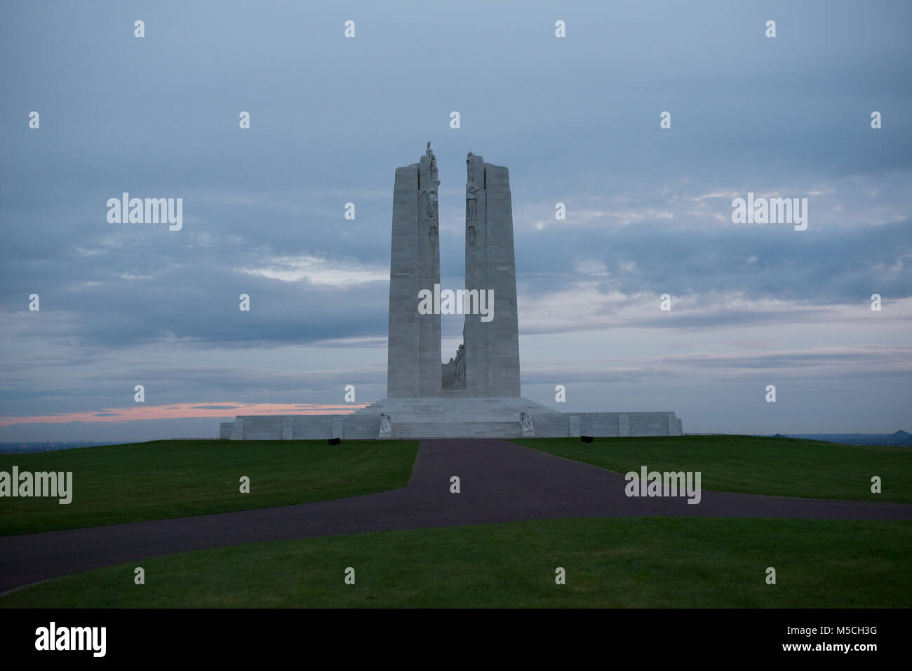 Before sunrise at the Canadian National Vimy Memorial, Vimy Ridge, France Stock Photo