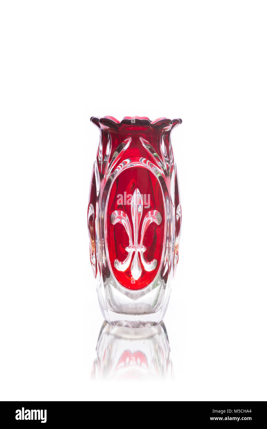 Vintage glass vase isolated on white background Stock Photo - Alamy