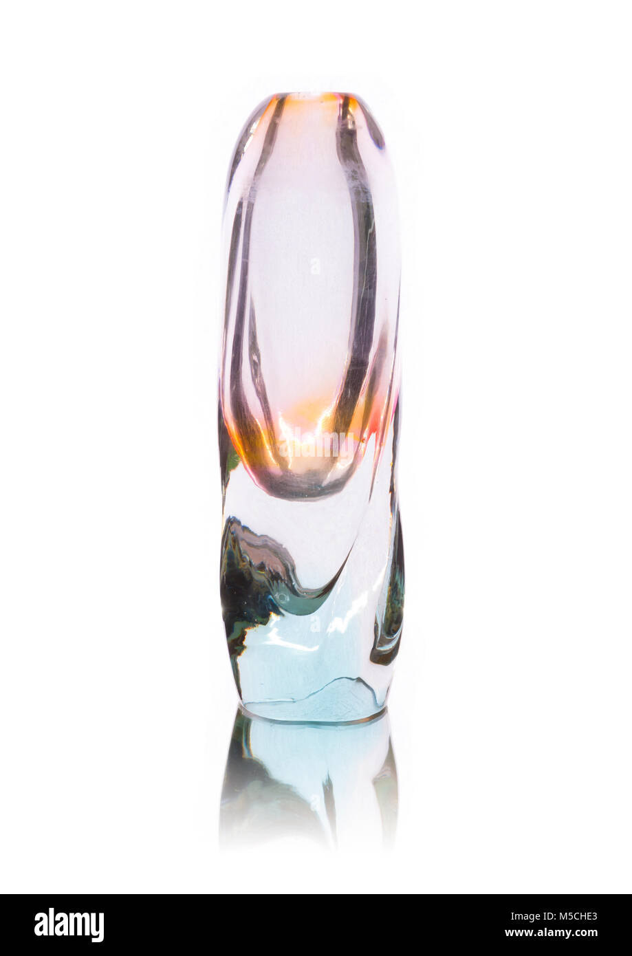 Vintage glass vase isolated on white background Stock Photo