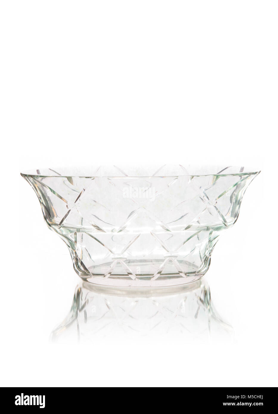 Vintage crystal vase isolated on white background Stock Photo