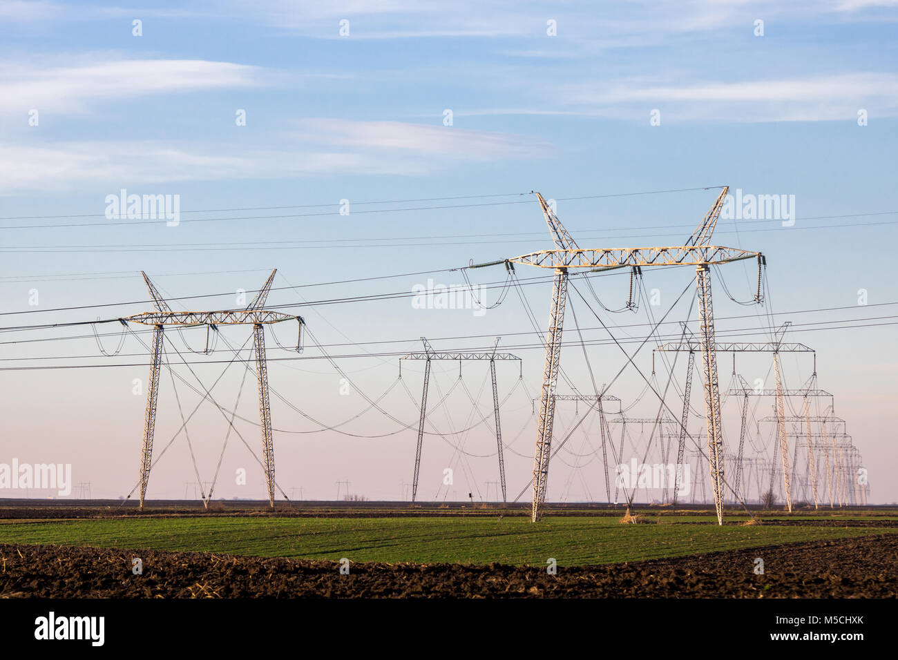 Electric power transmission Stock Photo