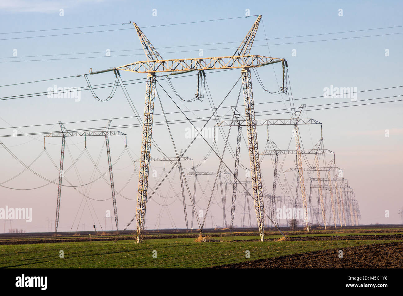 Electric power transmission Stock Photo