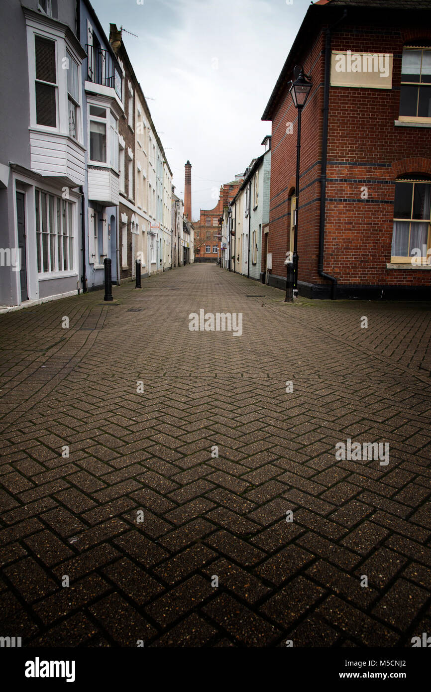 WEYMOUTH, DORSET, UK - DECEMBER 26. 2017. Backstreets of Weymouth old ...