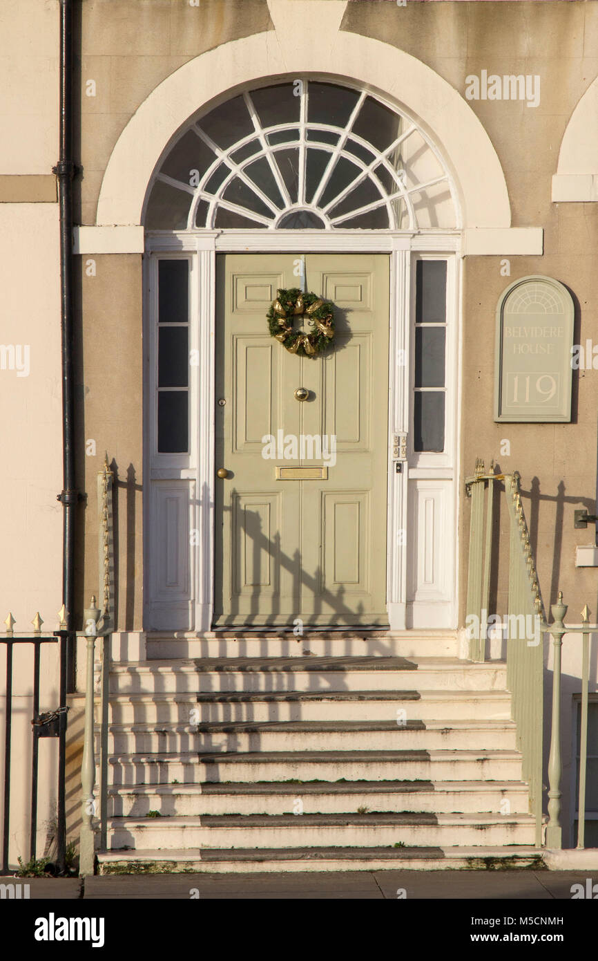 WEYMOUTH, DORSET, UK DECEMBER 26, 2017. Ground floor facade of an
