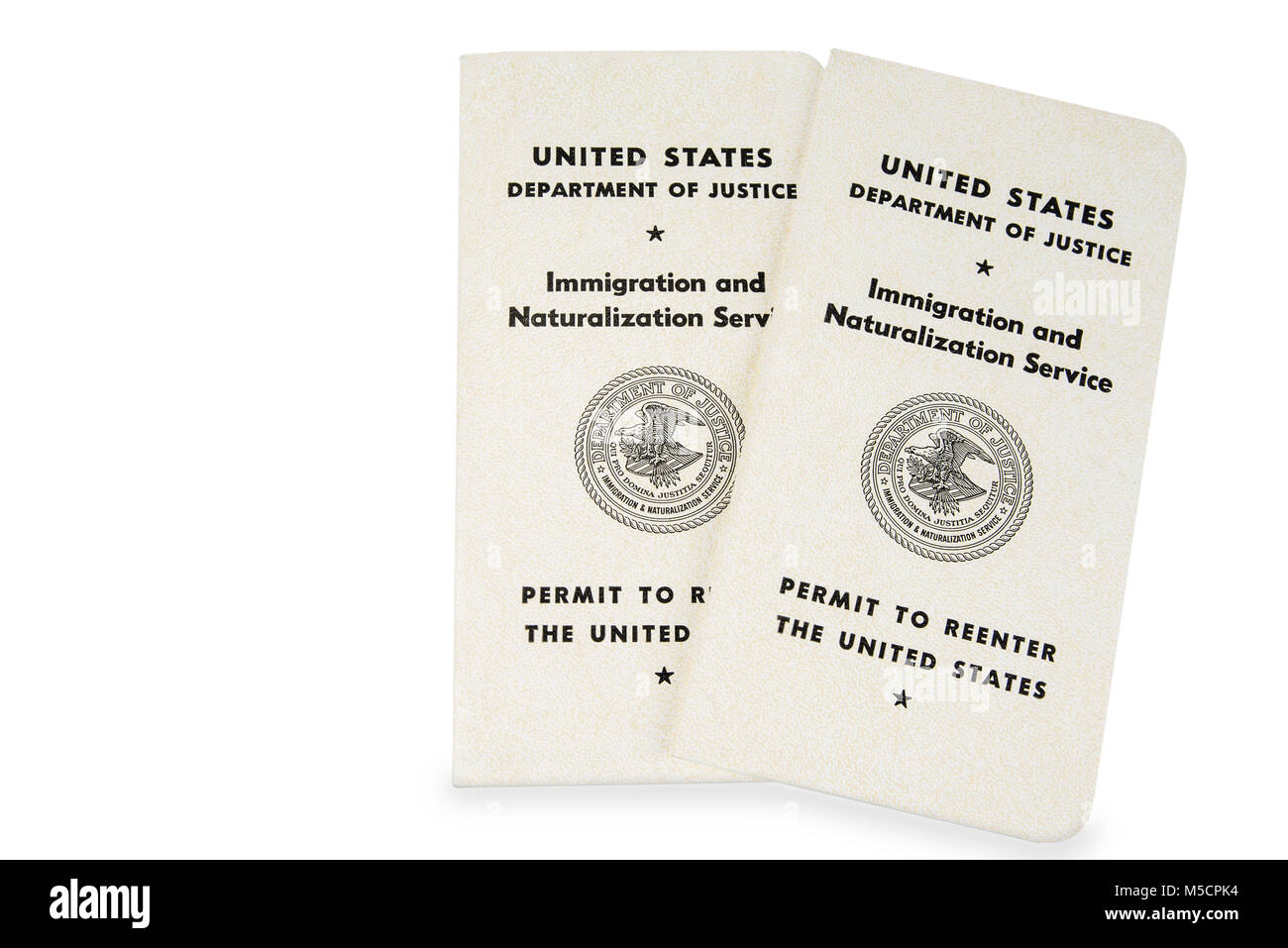 Permit to reenter the United States. White passport Stock Photo Alamy