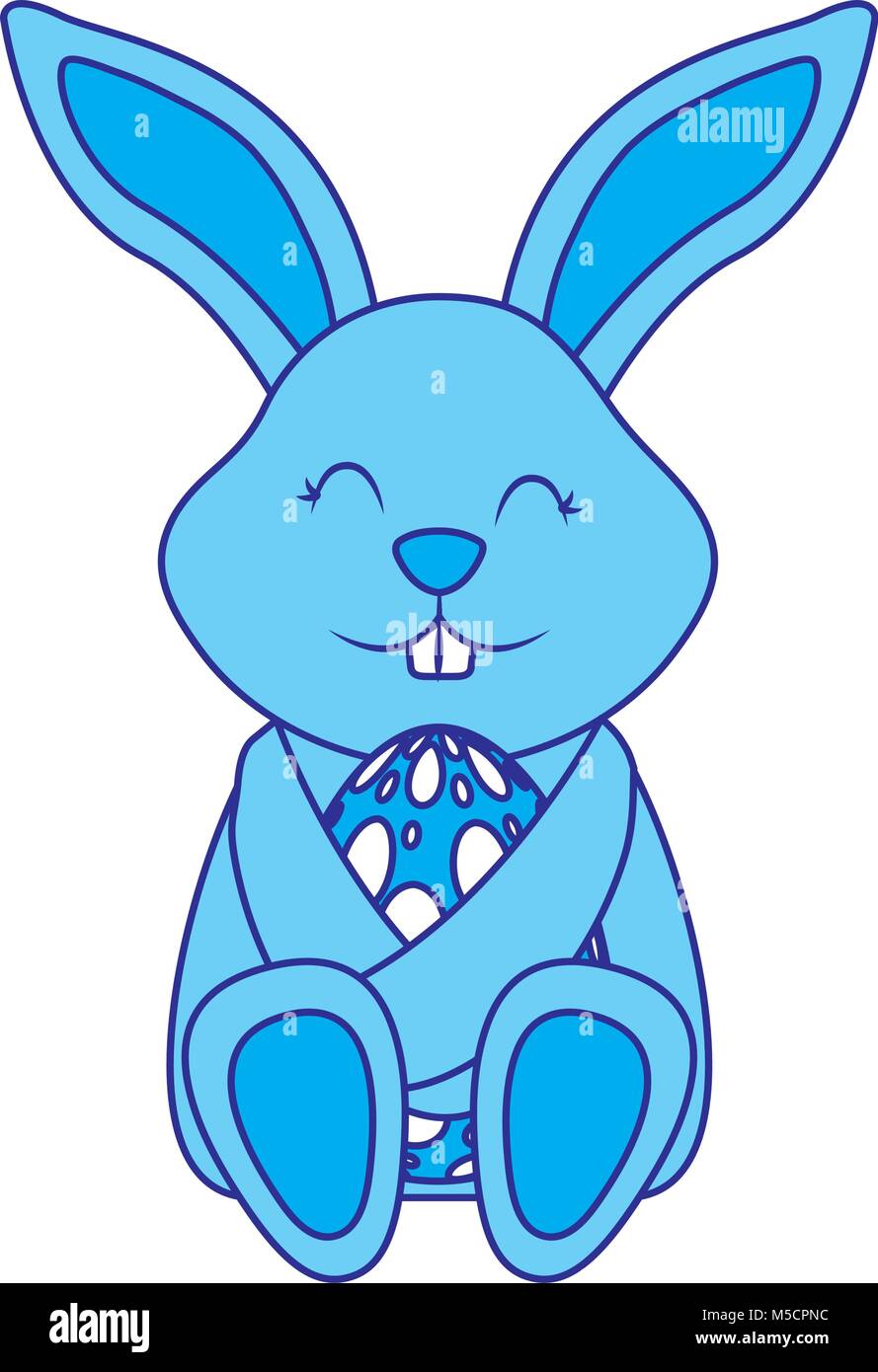 little cute rabbit hugs easter egg Stock Vector Image & Art - Alamy