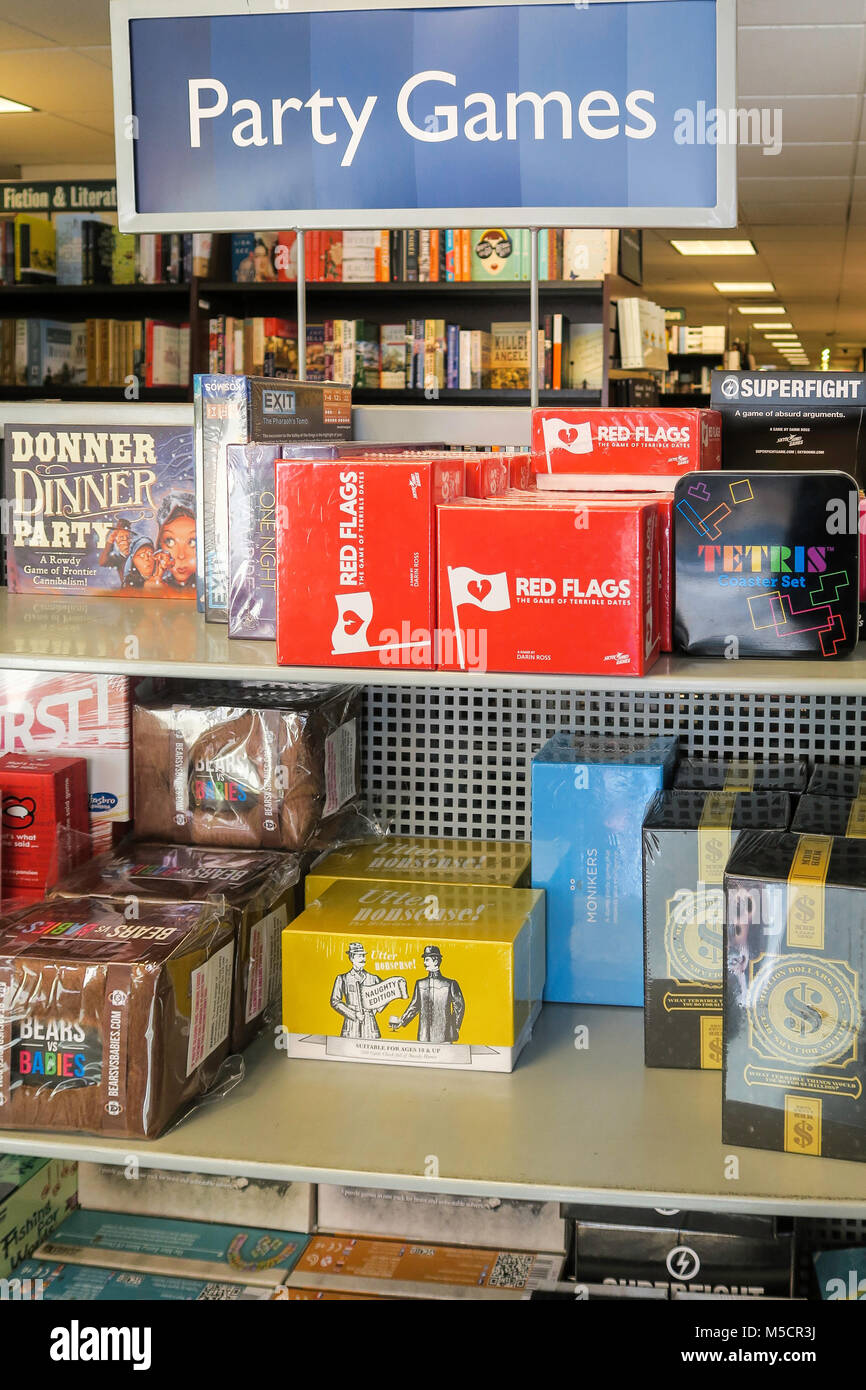 Games in Barnes & Noble Bookstore on Fifth Avenue, NYC, USA Stock Photo