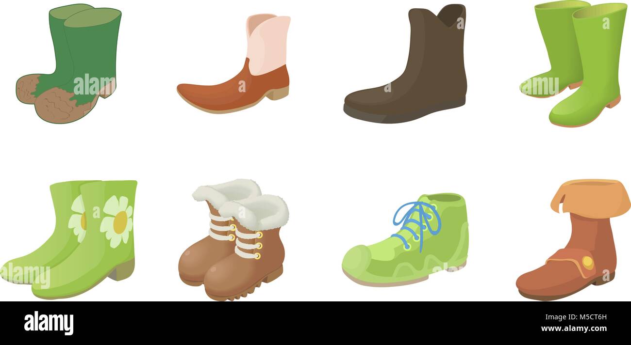 Boots icon set, cartoon style Stock Vector Image & Art - Alamy