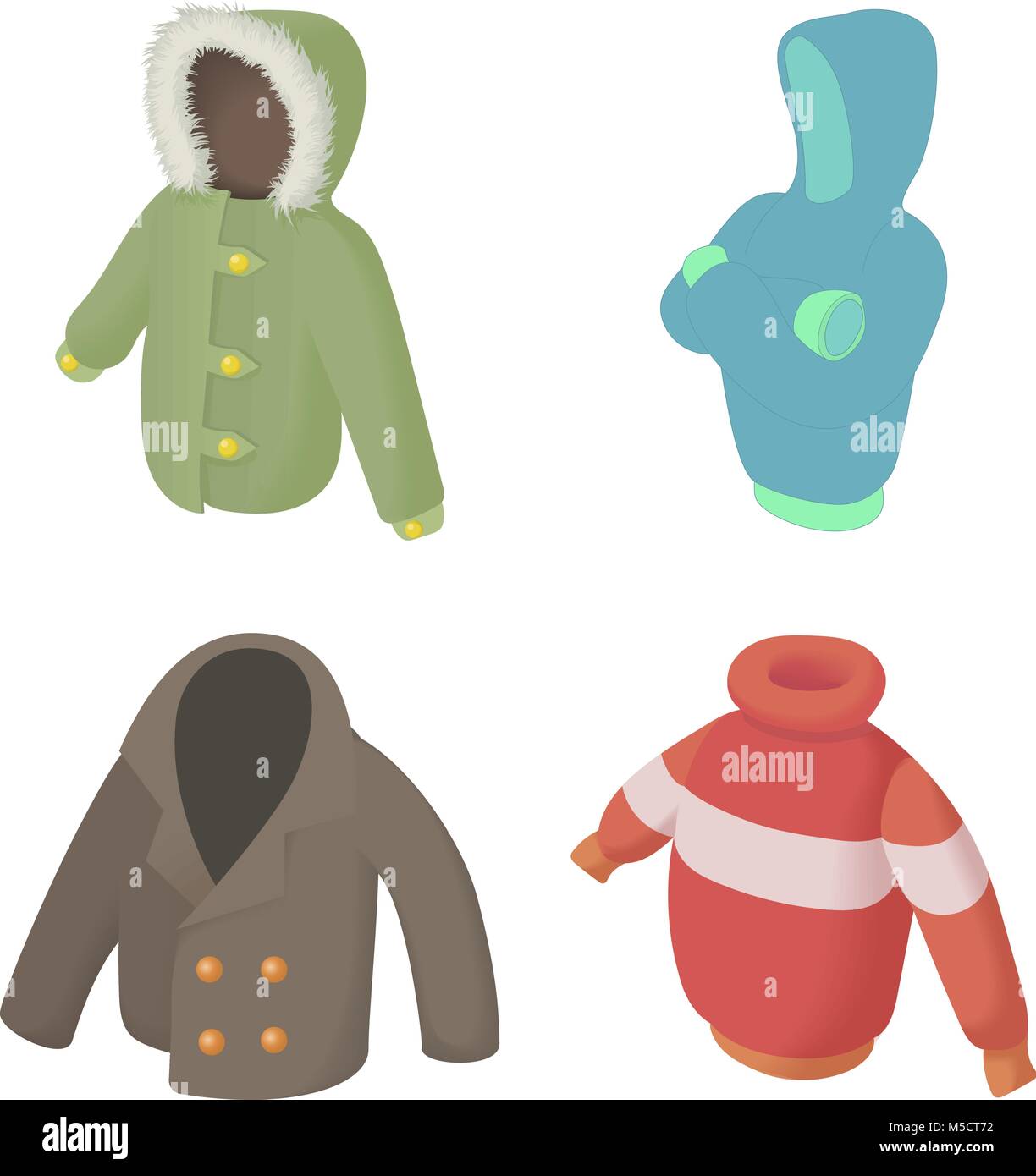 Winter clothes icon set, cartoon style Stock Vector Image & Art - Alamy