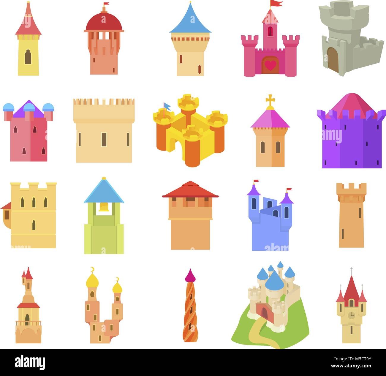 Castle icon set, cartoon style Stock Vector Image & Art - Alamy
