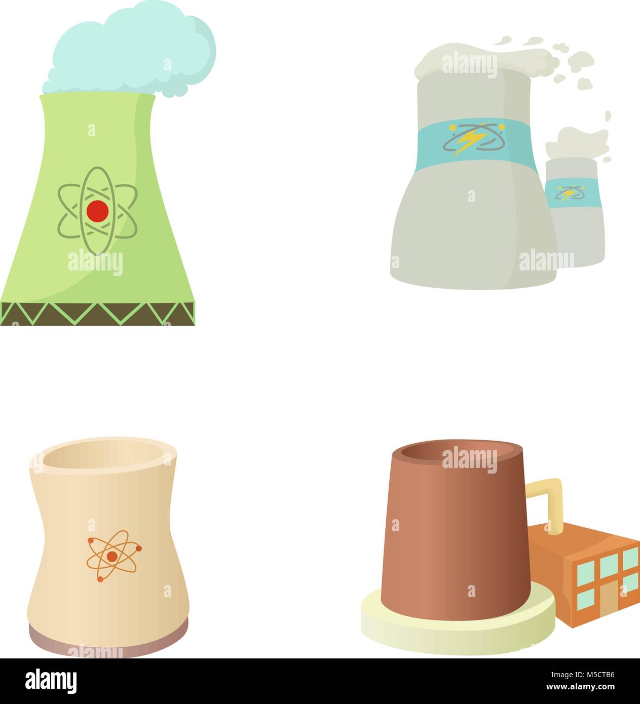 Power plant icon set, cartoon style Stock Vector Image & Art - Alamy