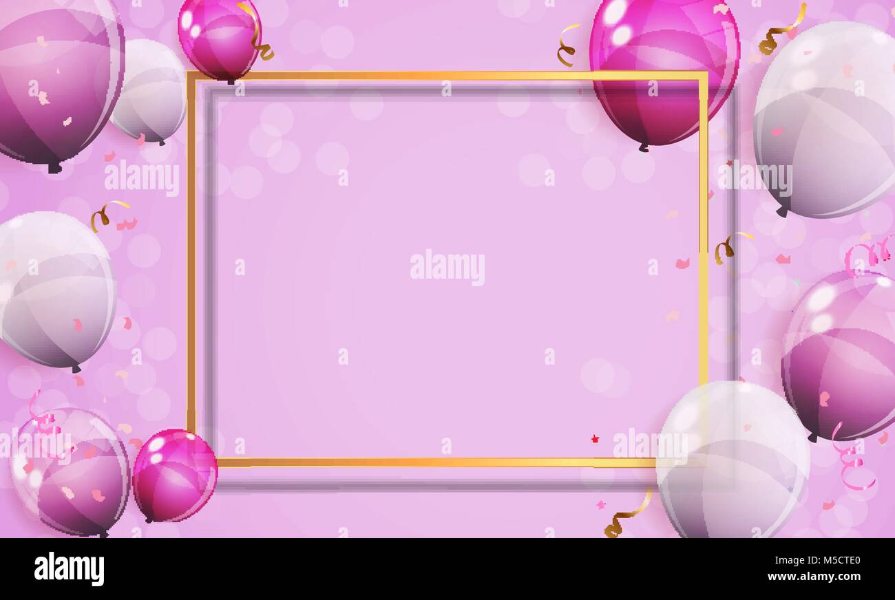 Color Glossy Balloons Background Vector Illustration Stock Vector Image ...