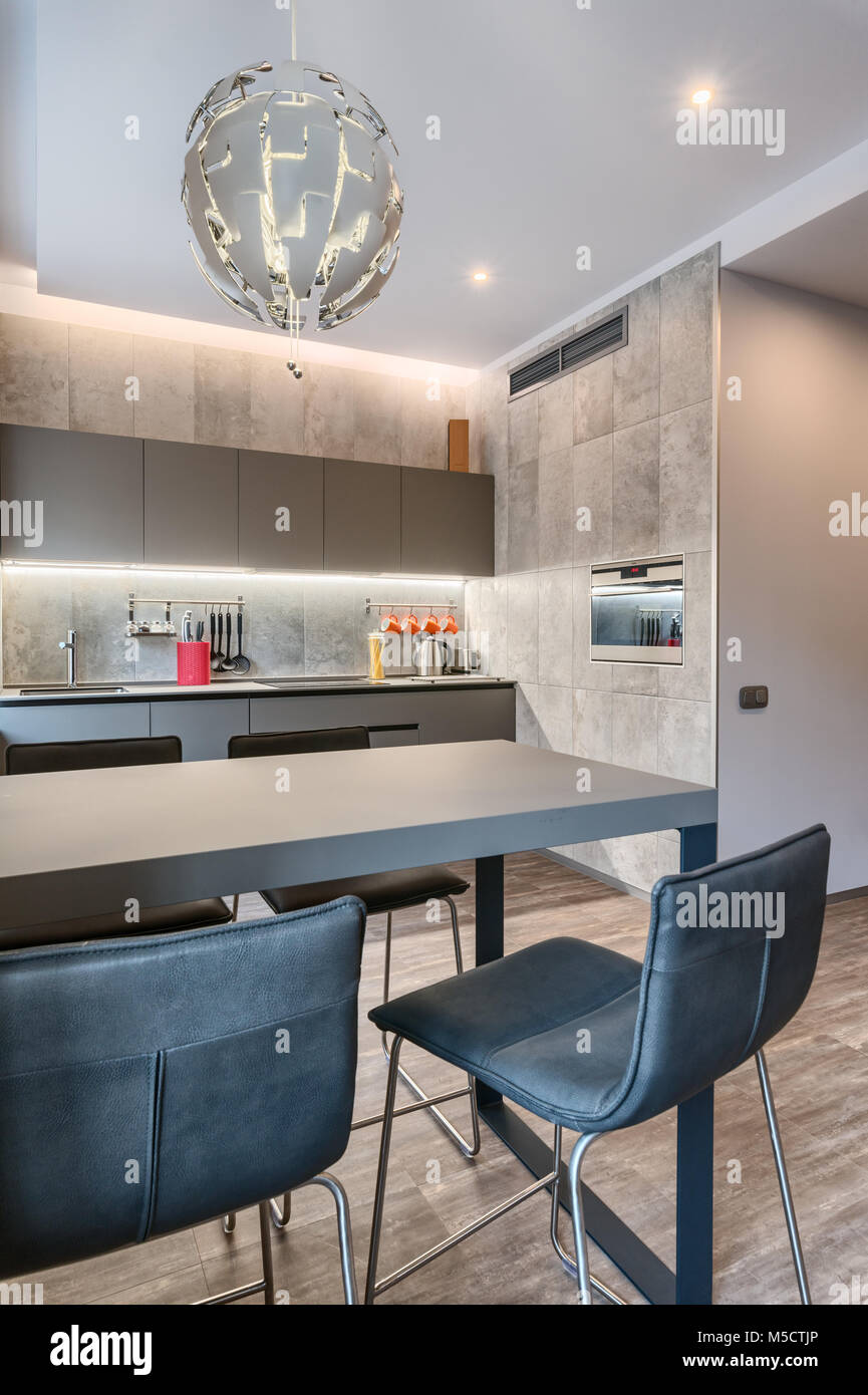 Modern kitchen interior design Stock Photo - Alamy