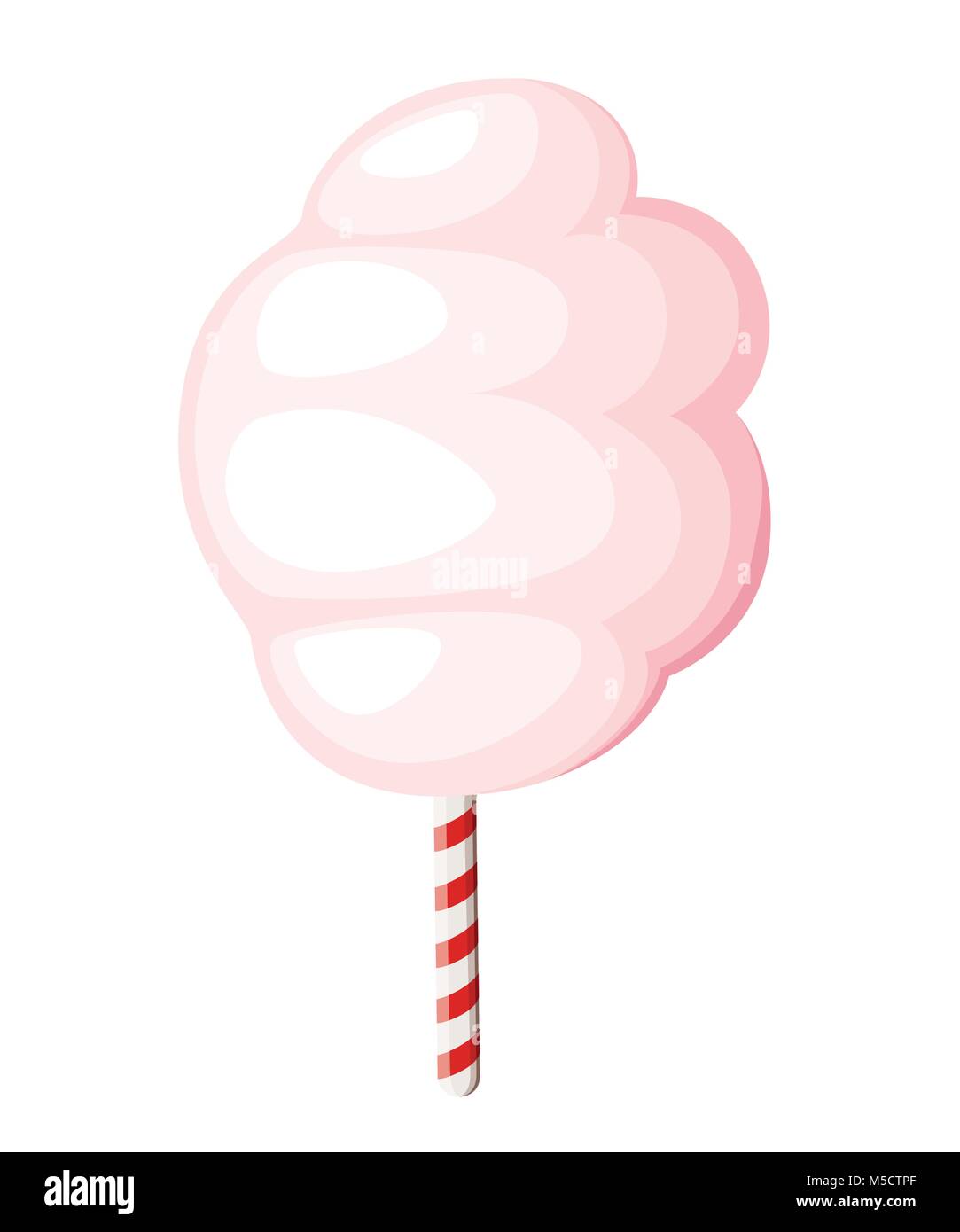 Pink cotton candy sugar cloud symbol icon dessert confection for your projects vector illustration isolated on white background web site page and mobi Stock Vector