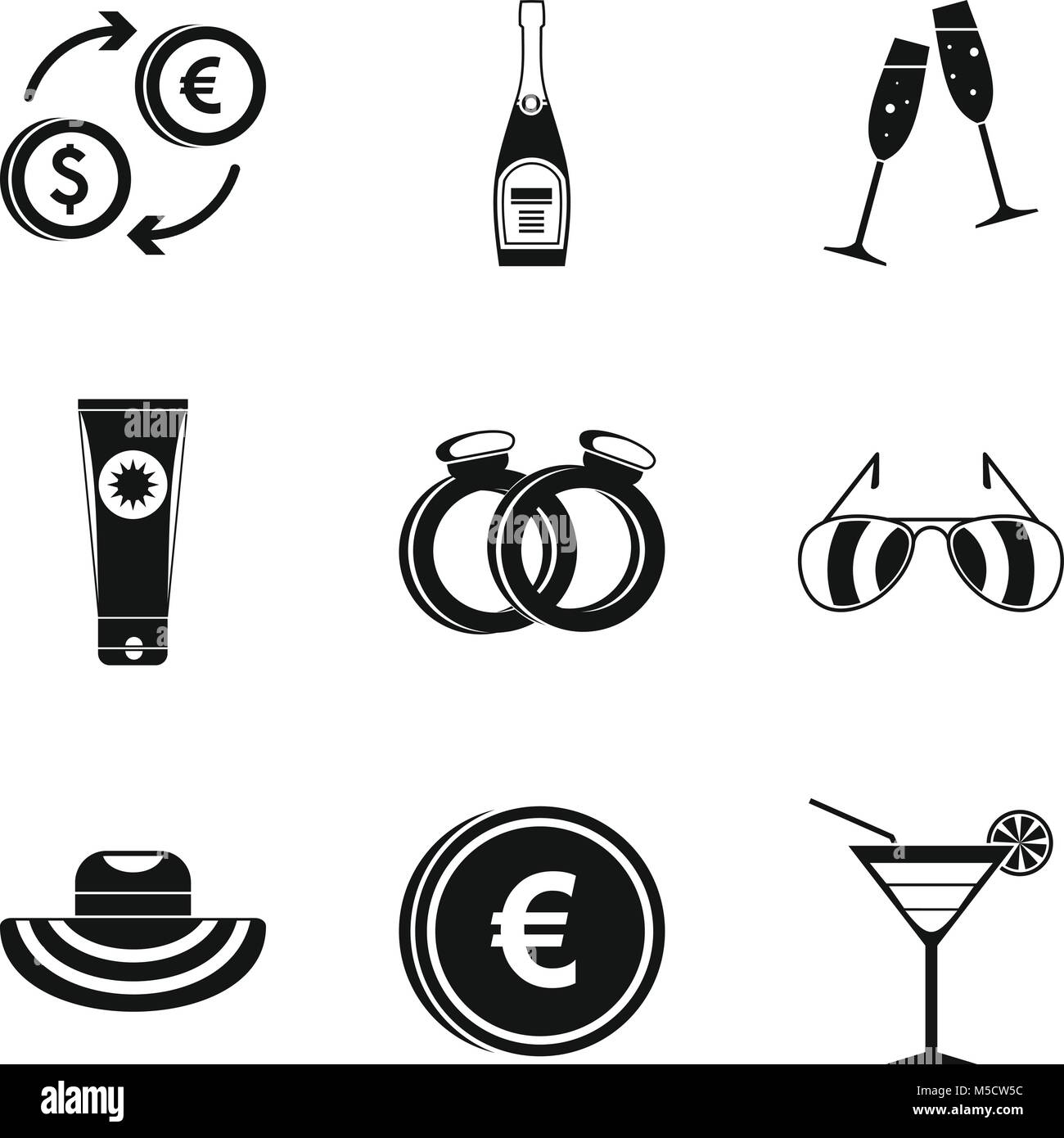 Marriage icons set, simple style Stock Vector Image & Art - Alamy