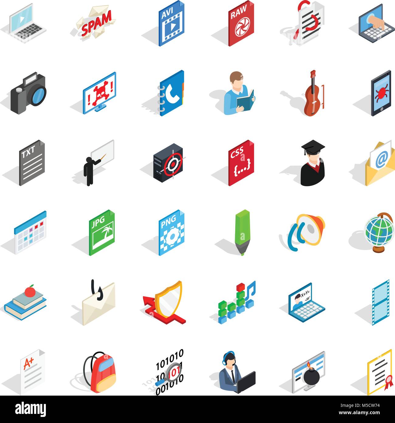 Quick guide icons set, isometric style Stock Vector