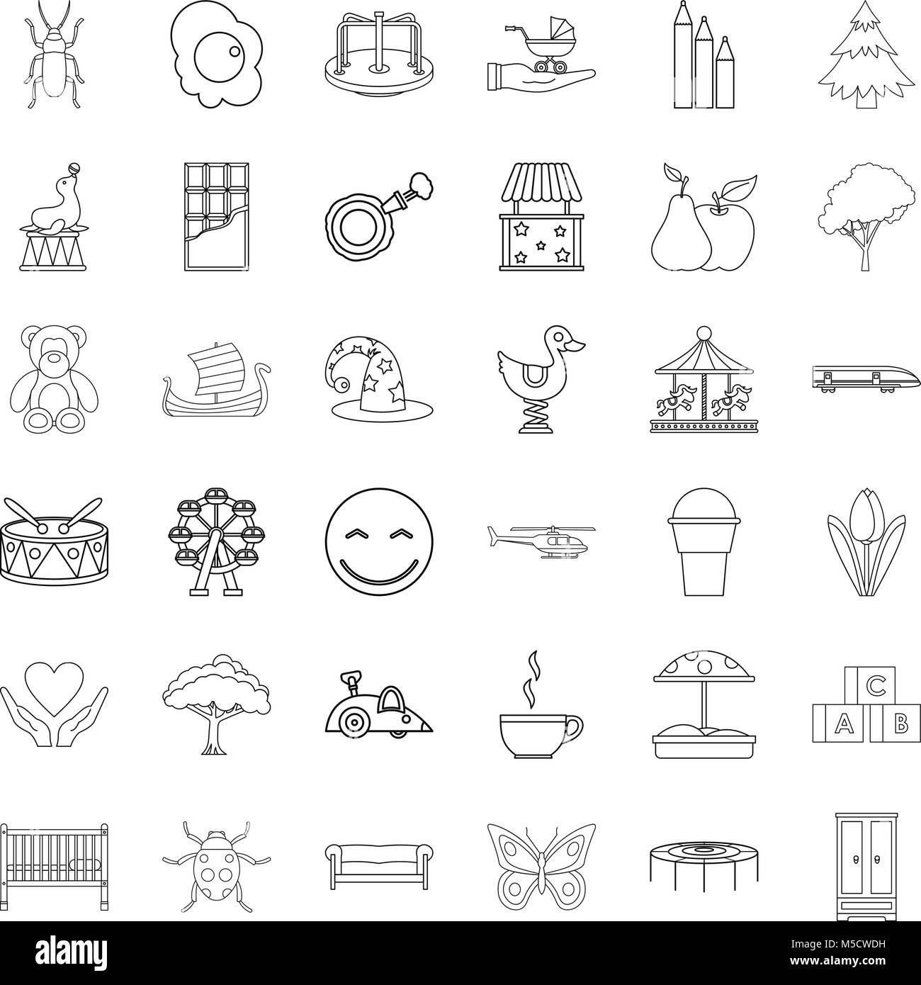 Caregiver icons set, outline style Stock Vector Image & Art - Alamy