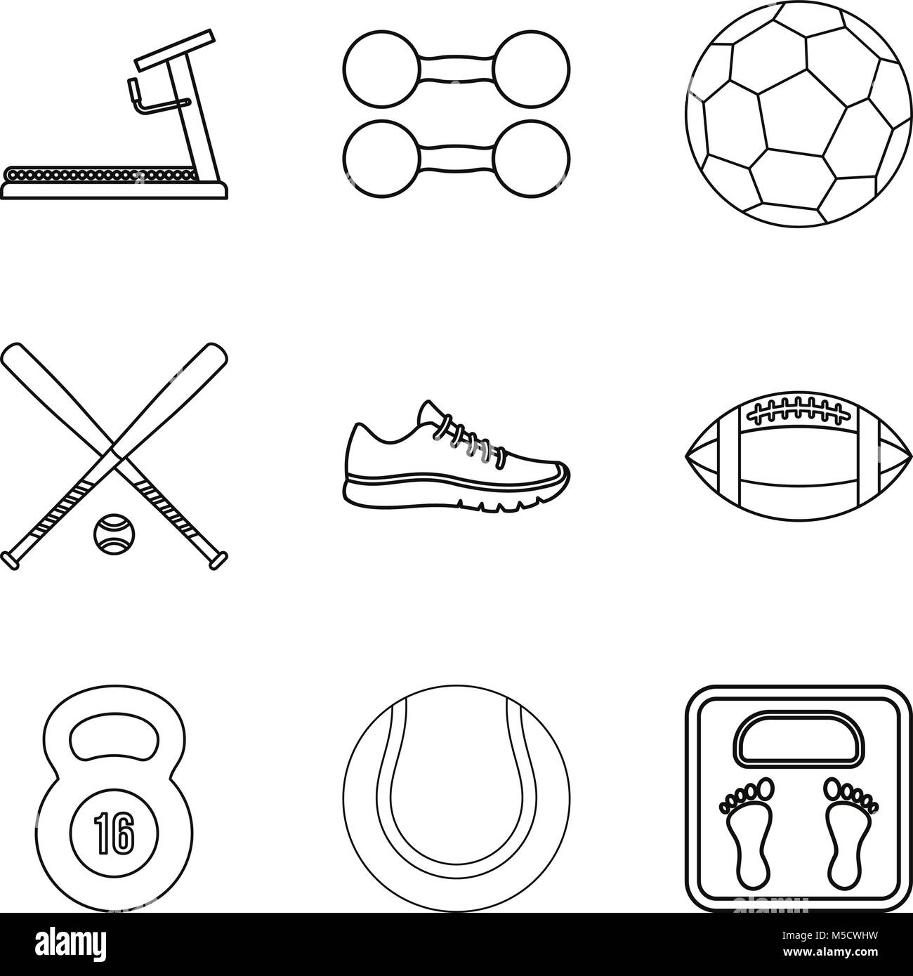 Sporting icons set, outline style Stock Vector Image & Art - Alamy