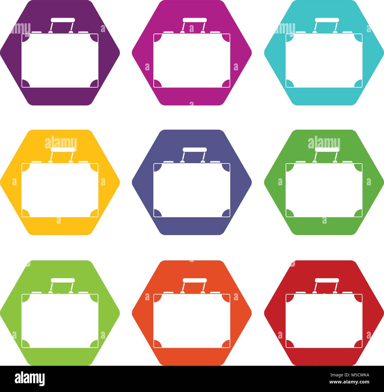 Travel bag icon set color hexahedron Stock Vector Image & Art - Alamy