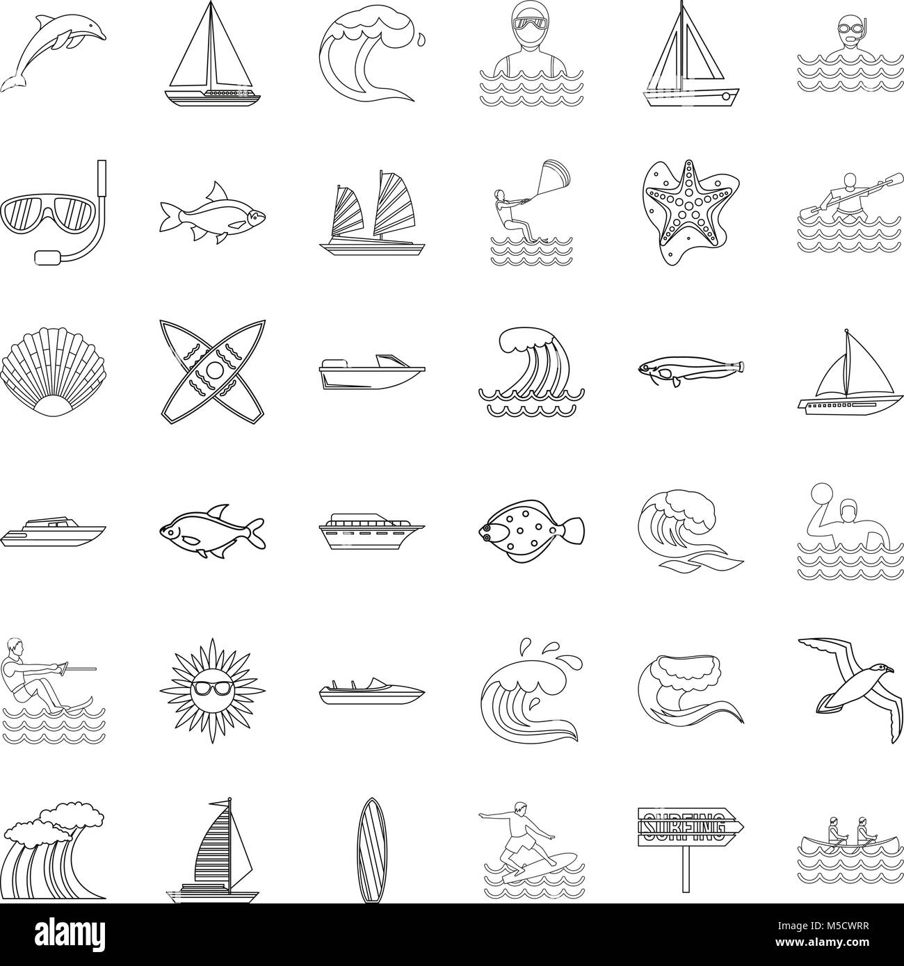 Water supply icons set, outline style Stock Vector Image & Art Alamy