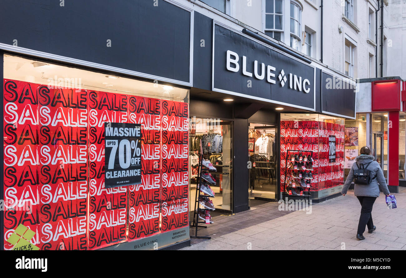 Blue Inc retail store in England, UK. Blue Inc shop. Stock Photo