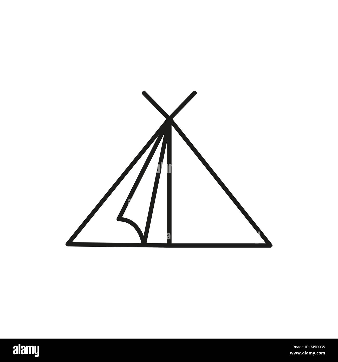 Camping Tent Thin Line Icon Symbol Vector Illustration Graphic Design ...