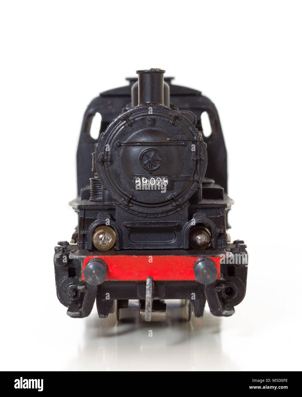 Front view of a 1950s vintage model steam locomotive Stock Photo