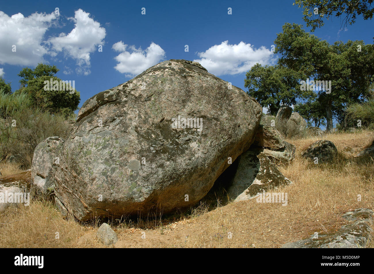 Granite eroded rock formation, Region of Los Pedroches, Cordoba province, Region of Andalusia, Spain, Europe Stock Photo