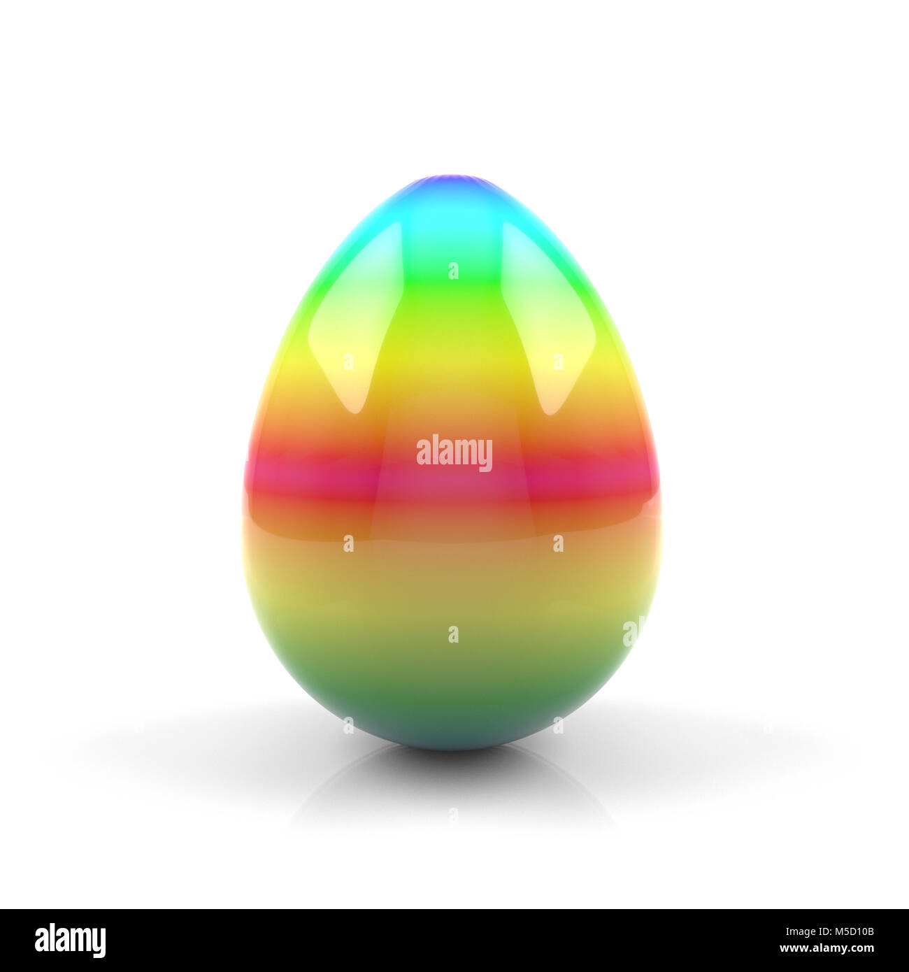 Colorful Easter egg isolated on white background - 3D rendering Stock Photo