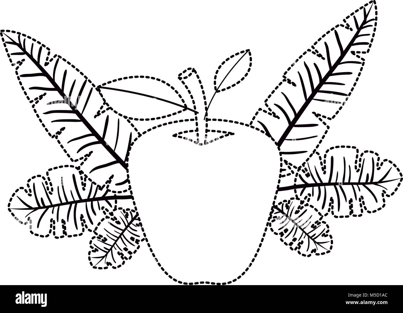 apple fresh fruit with leafs frame Stock Vector Image & Art - Alamy