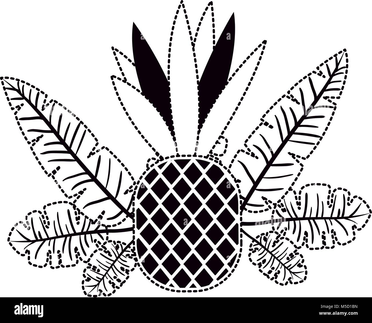 pineapple fresh fruit with leafs frame Stock Vector Image & Art - Alamy