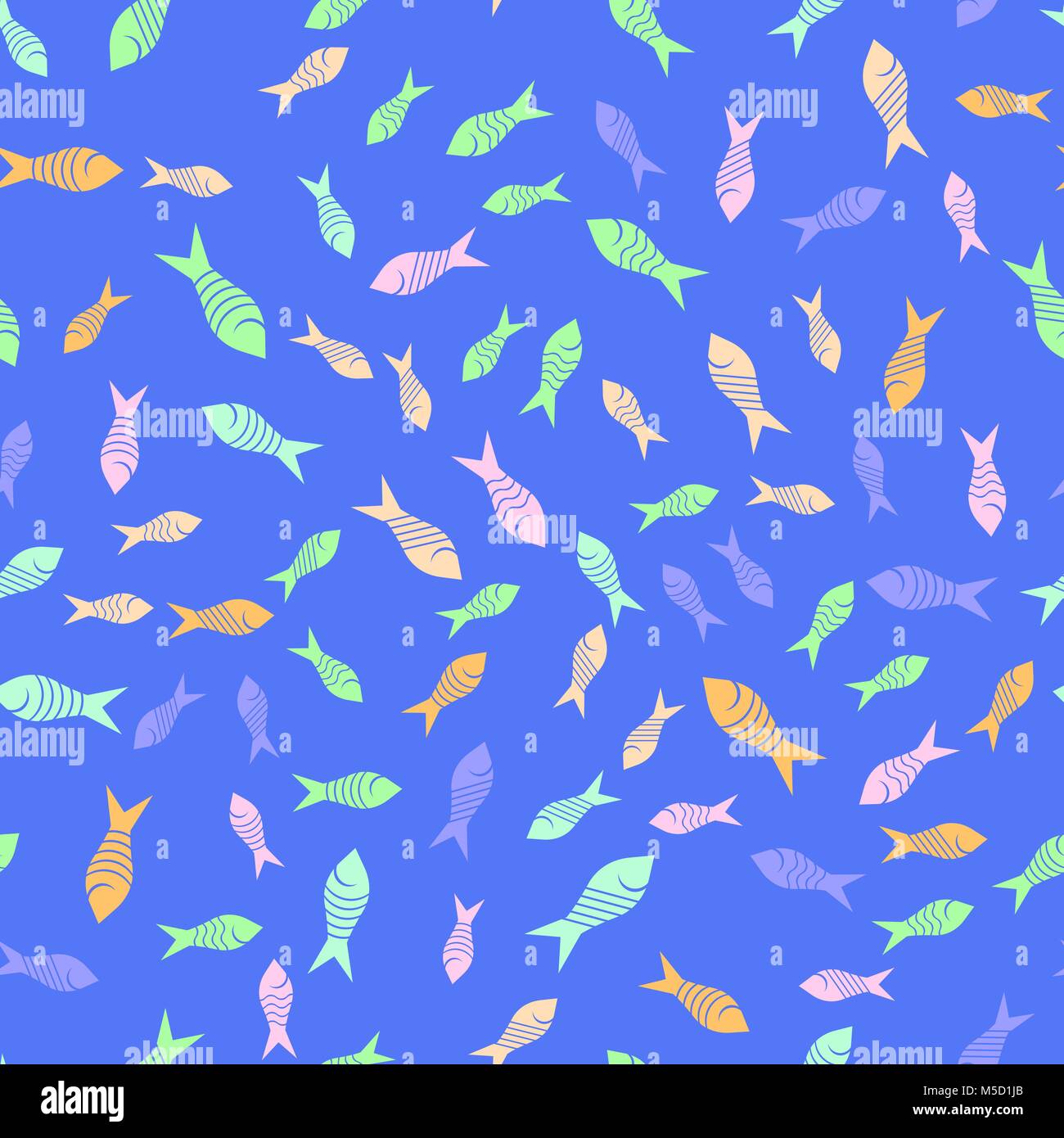 Colored Fish Silhouettes Seamless Pattern Stock Vector Image & Art - Alamy