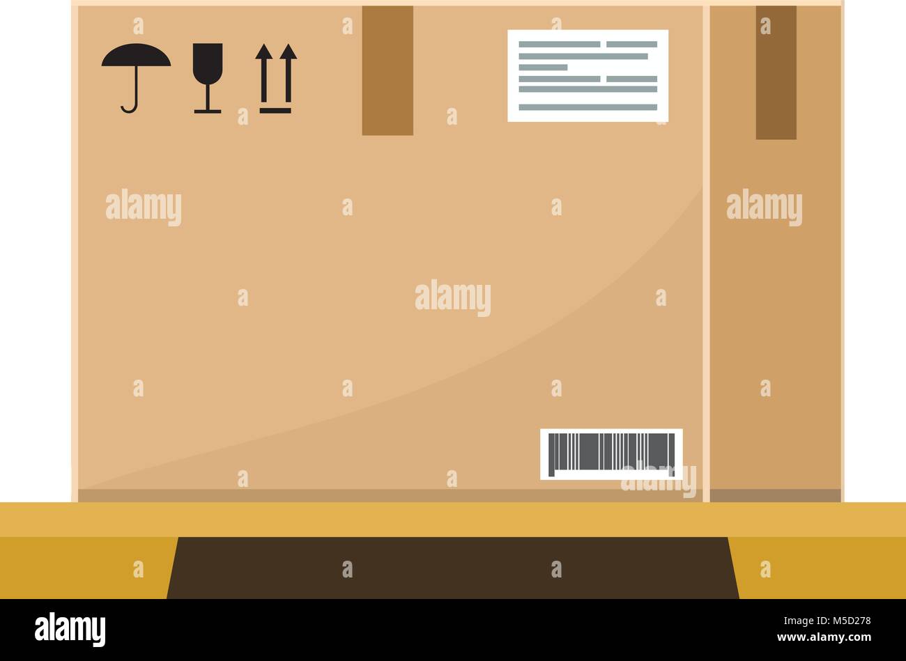 Download Vector Empty Cardboard Box On Wooden Pallet With Flat And Solid Color Stock Vector Image Art Alamy
