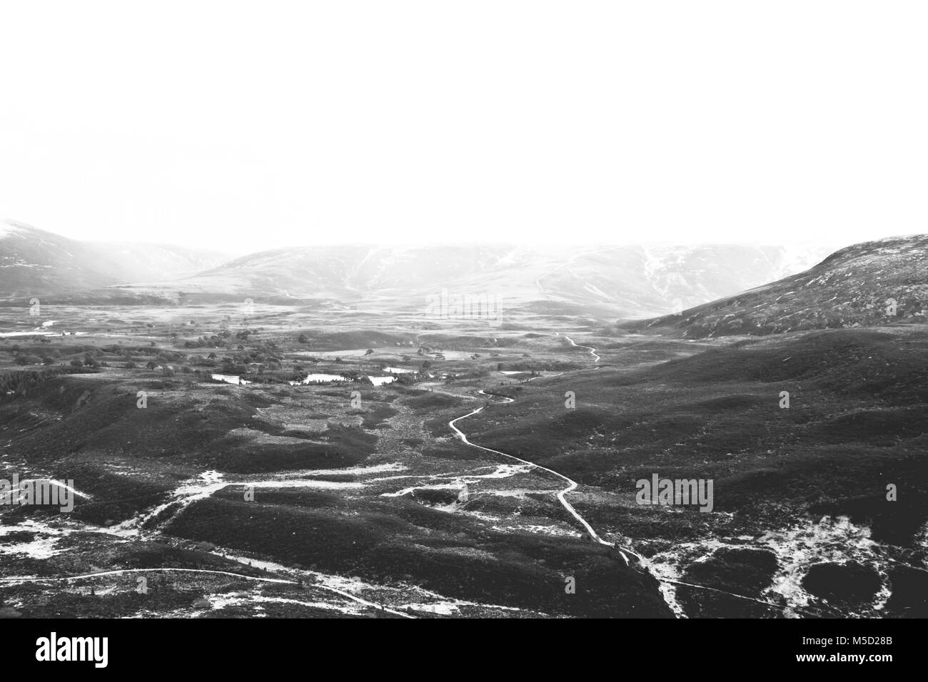 Scottish highlands heather view Black and White Stock Photos & Images ...