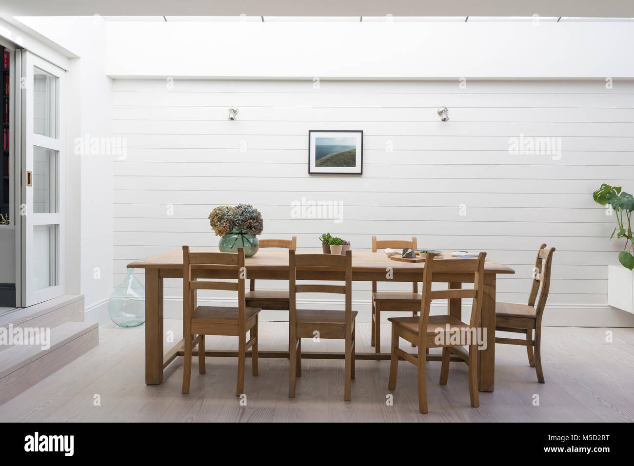 Luxury home showcase patio dining table Stock Photo