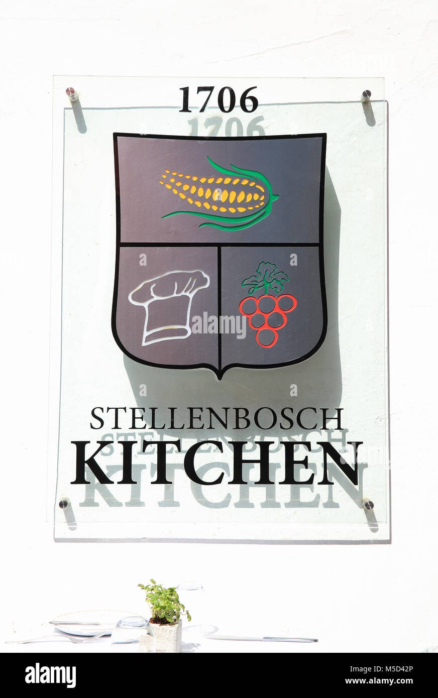 Sign for the Stellenbosch Kitchen, the restaurant in the hotel of the