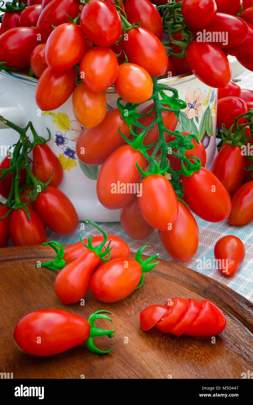 Cherry tomato (plum) of Sicily (Italy) Stock Photo