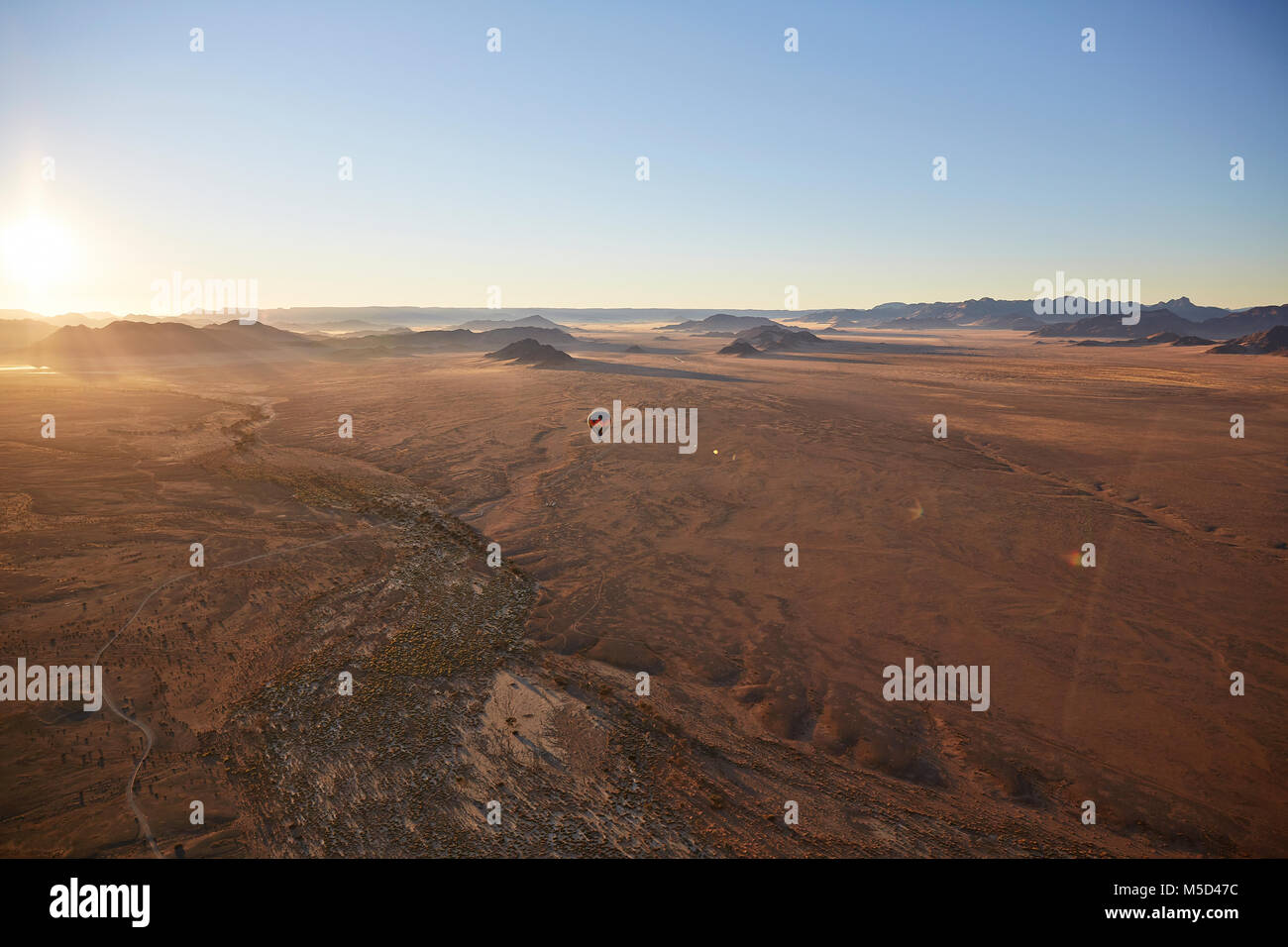 Aerial photo, view from hot air balloon, Tsaris mountains, Kulala Wilderness Reserve, Namib Desert, Hardap Region, Namibia Stock Photo