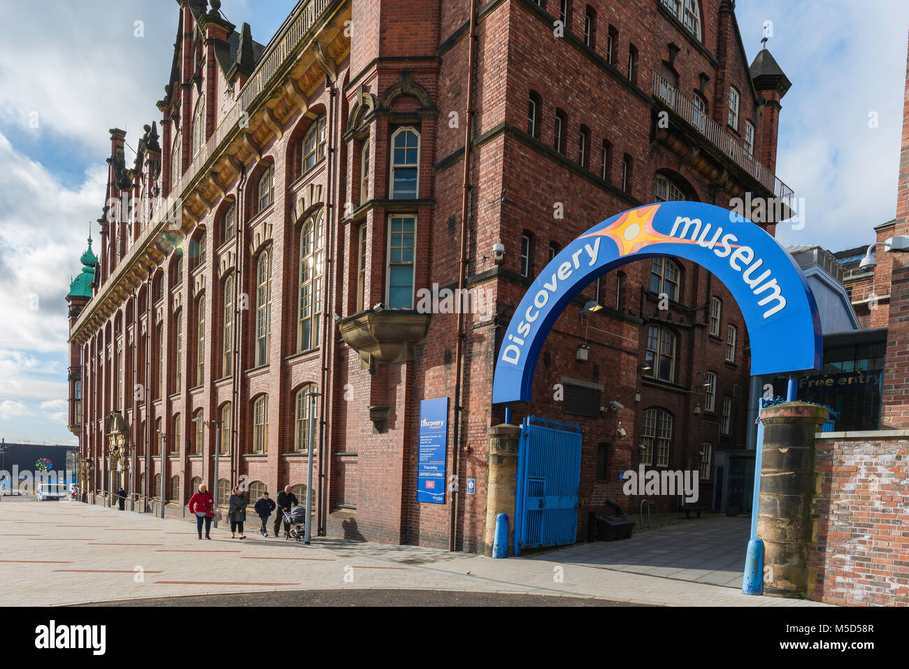 Newcastle museum uk, a family approach the entrance of the Discovery Museum in the centre of the Newcastle museum uk, a family approach the entrance of the Discovery Museum in the centre of the