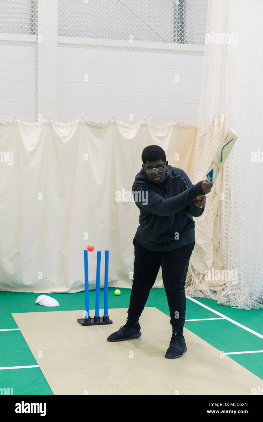 students practice cricket at state of the arts modern indoor cricket