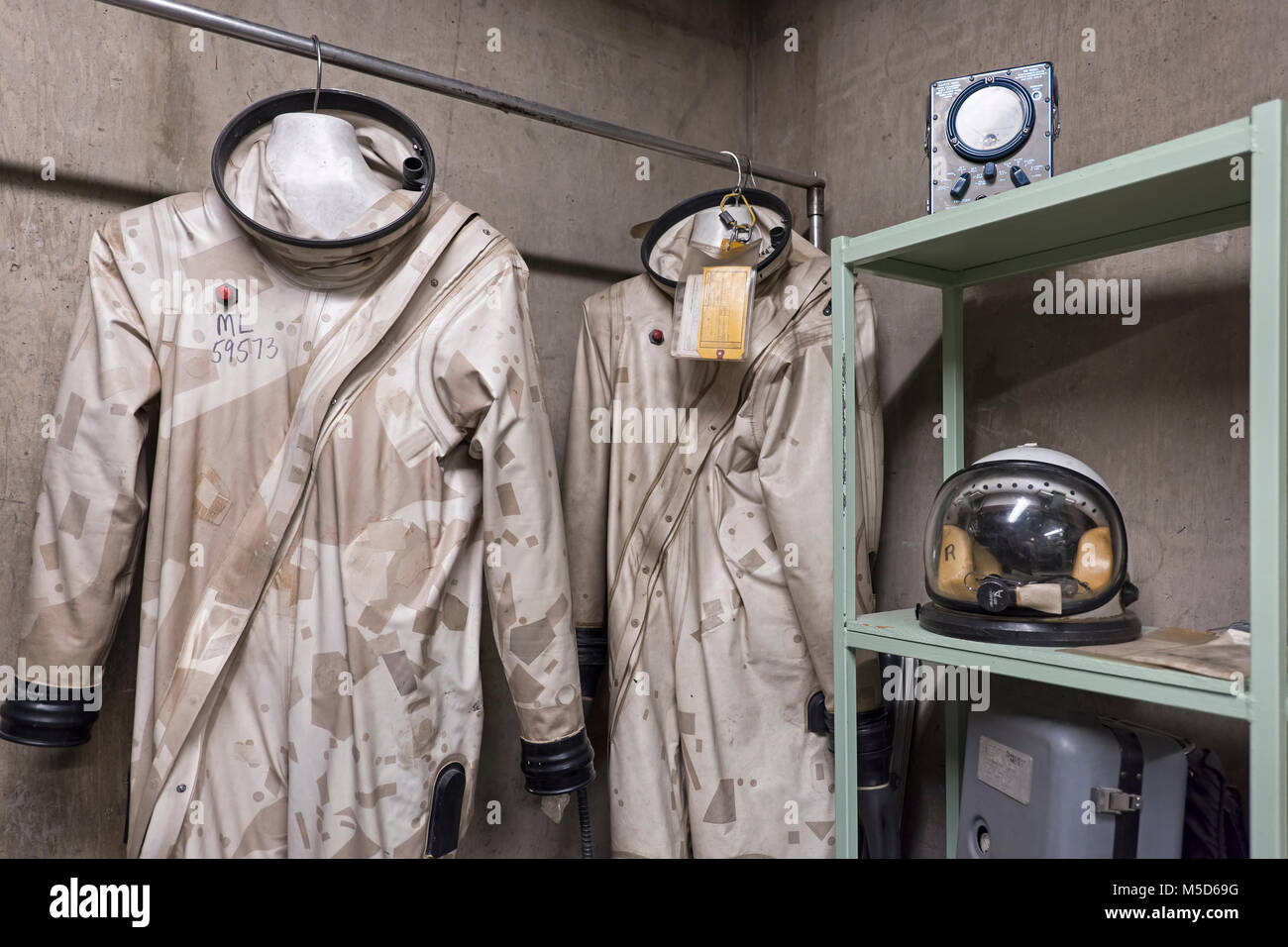 Protective suits at the Titan Missile Museum, Green Valley, Tucson, Arizon, USA Stock Photo