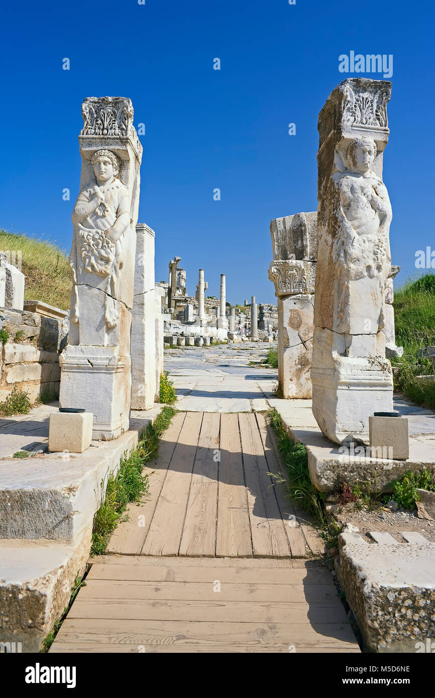 Ruins, Gates of Hercules, Ephesus, Turkey Stock Photo