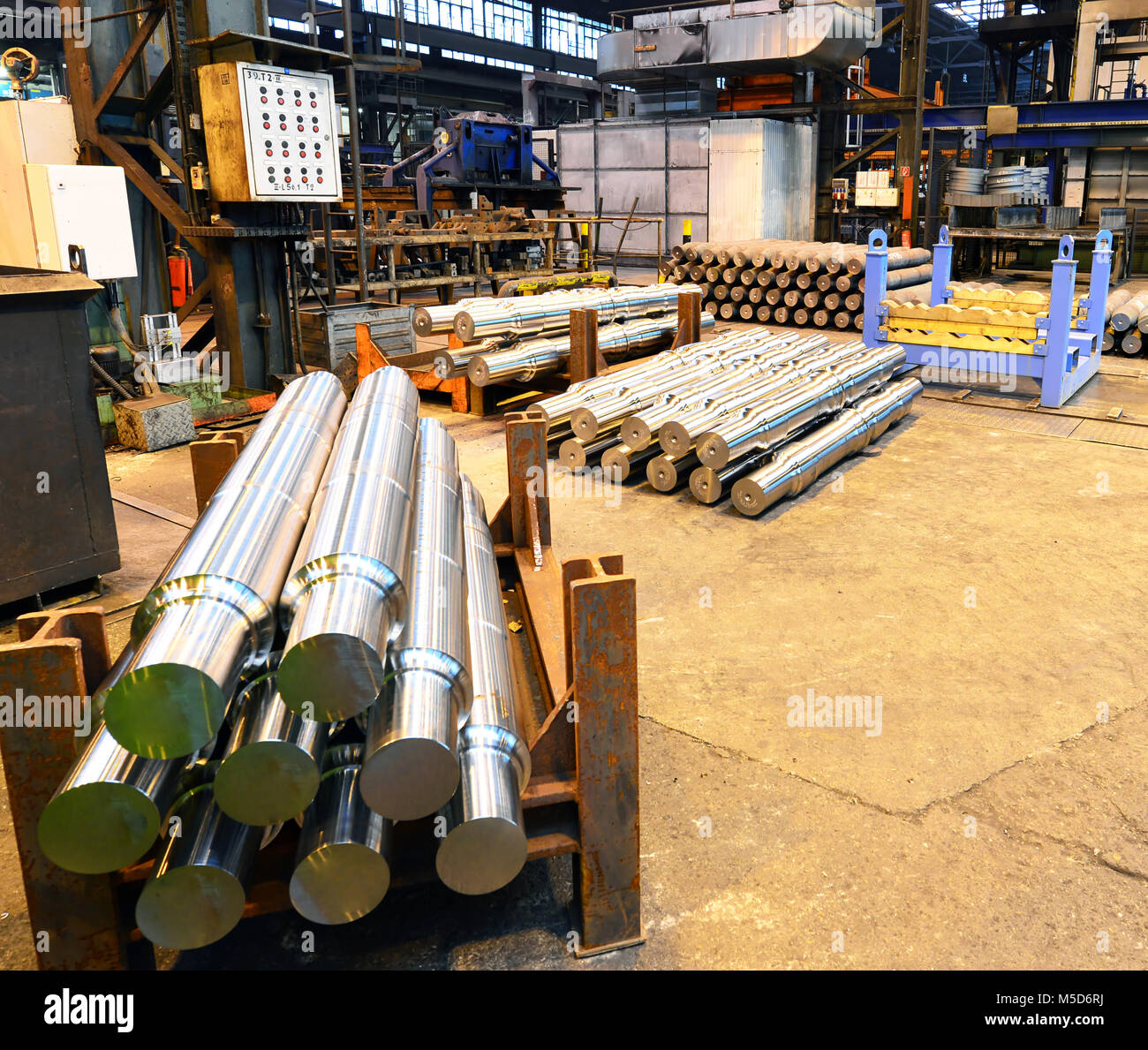 industrial production of shafts for heavy industry Stock Photo - Alamy
