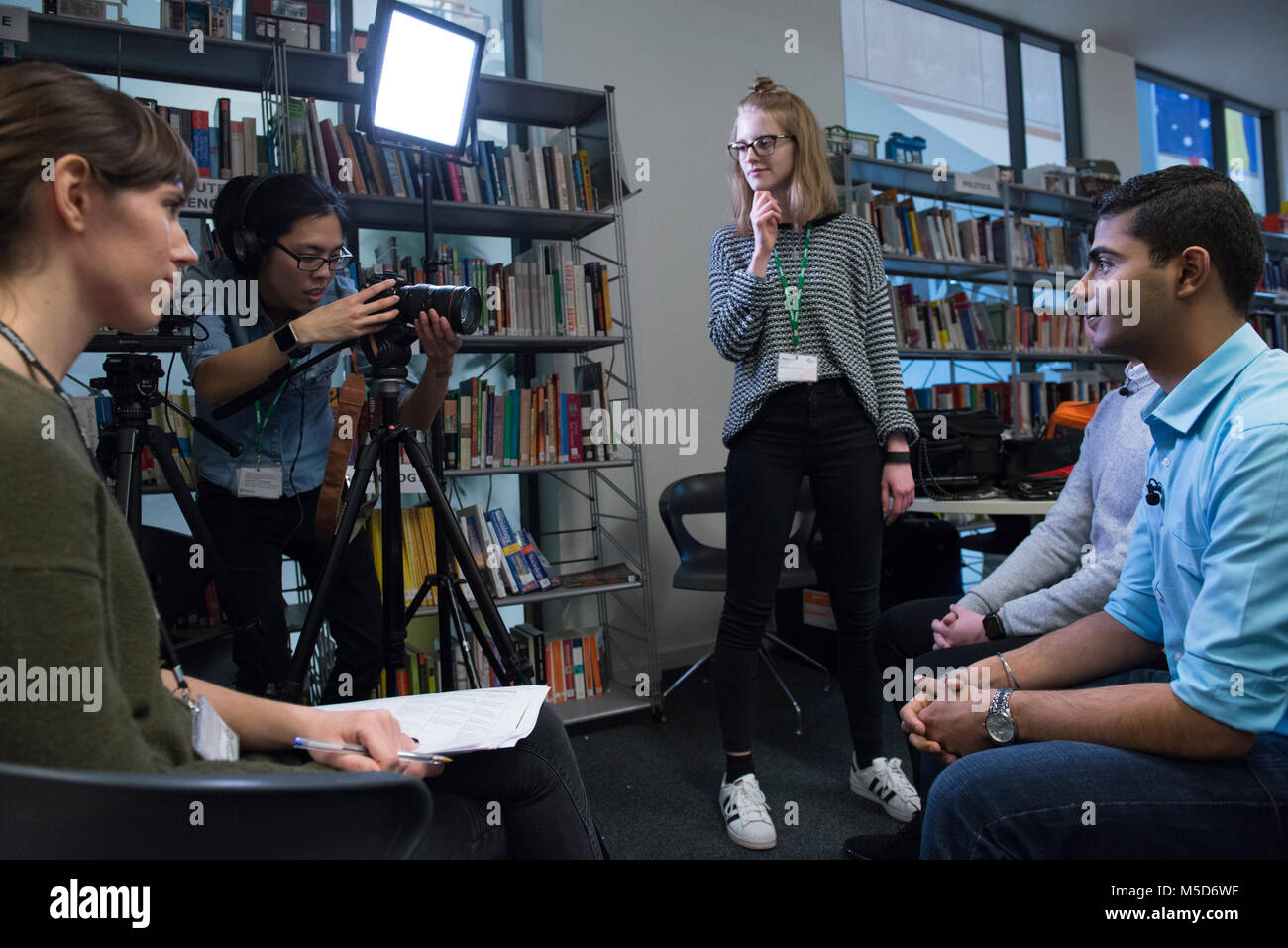 Female students being interviewed hi-res stock photography and images ...