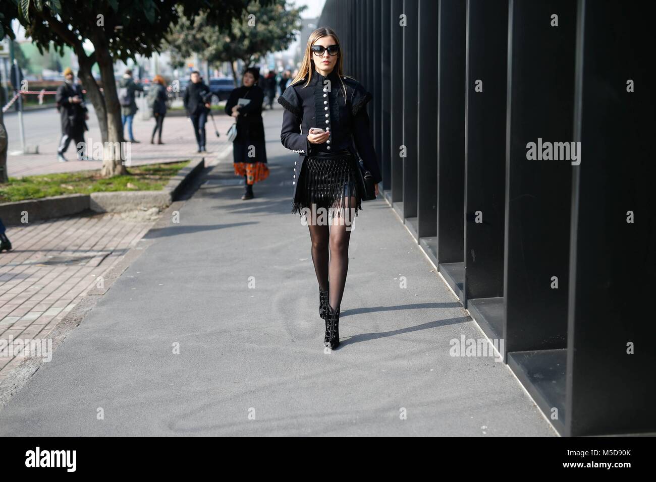 Milan, Italy. 21st Feb, 2018. Valentina Hites attending the Gucci show during Milan Fashion Week - Feb 21, 2018 - Credit: Runway Manhattan/Michael Ip ***For Editorial Use Only*** | Verwendung weltweit/dpa/Alamy Live News Stock Photo