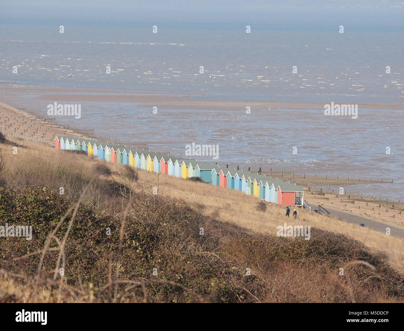 Minster on sea, Kent, UK. 22nd Feb, 2018. UK Weather: a bright and sunny day in Minster on sea but with a cold north easterly force 4-5 wind. Temp 4c, wind chill -1c. Credit: James Bell/Alamy Live News Stock Photo